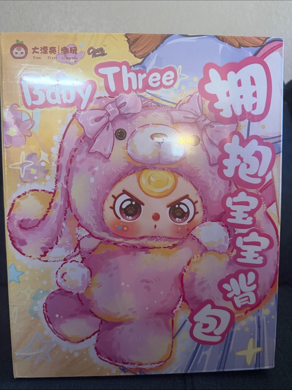 Baby Three- 400% Hugging baby backpack plush blind box